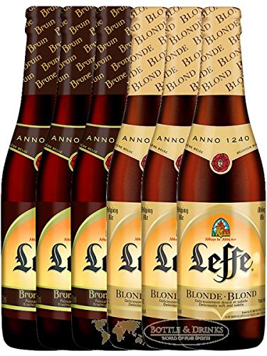Leffe Biermix Belgian Bier 3 x 0,33 Liter hell und 3 x 0,33 Liter dunkel MEHRWEG Pfand von Leffe