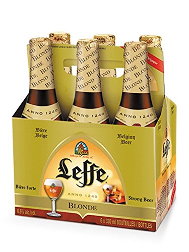 Leffe Blond belgisches Abtei stark Bier Six Pack - 6x 330ml (6,6% Vol) -[Enthält Sulfite] - Inkl. Pfand MEHRWEG von Leffe-Leffe