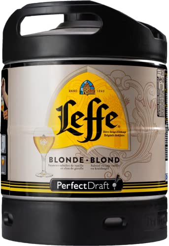 Leffe Blonde, Blondes Abteibier Bier aus Belgien, Perfect Draft (1 x 6l) MEHRWEG Fassbier von Leffe