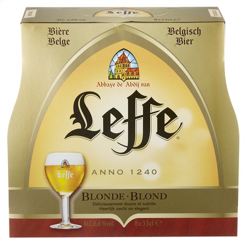Leffe Blond 16 x 330 ml. Belgisches Abtei Bier 6,6% Alk. Vol. inc.1.28€ MEHRWEG Pfand von Leffe