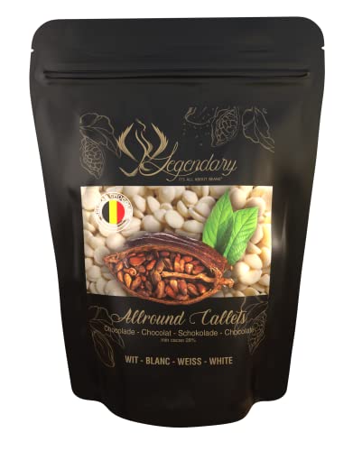 Legendary CALLETS WEIß neue Rezeptur 1 Kg - Original belgische Schoko Drops, für Schokoladen-Fondue und Schoko-Brunnen, Ganache, Glasur, zum Trinken usw. Legendary CALLETS WEIß neue Rezeptur 1 Kg - Original belgische Schoko Drops, für Schokoladen-Fondue und Schoko-Brunnen, Ganache, Glasur, zum Trinken usw. von Legendary - it's all about beans