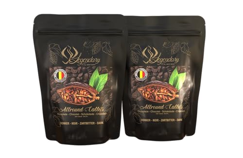Legendary - it's all about beans CALLETS - Original belgische Schoko-Drops, für Schokoladen-Fondue und Schoko-Brunnen (Dark, 2 x 1 kg) von Legendary - it's all about beans