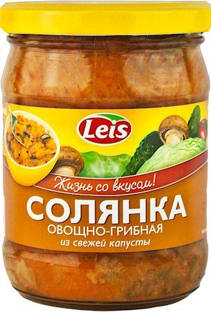 Leis - Gemüsezubereitung Soljanka mit Weißkohl und Pilzen - Суп Солянка из свежей кап.с грибами (480g) von Lei's