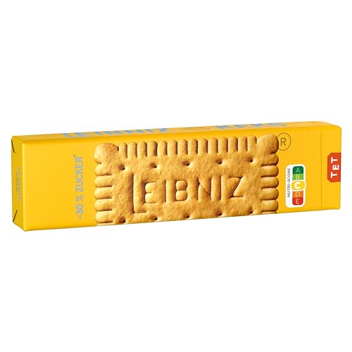 LEIBNIZ Butterkeks -30 % Zucker, 150 g, zuckerreduzierte Butterkekse, knusprige Kekse nur echt mit 52 Zähnen (1 x 150 g) von Leibniz