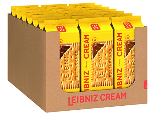 LEIBNIZ Cream Choco, 21er Pack, knusprige Butterkekse mit zarter Schokoladencreme, Großpackung als Vorrat oder zum Verkauf (21 x 228 g) von Leibniz