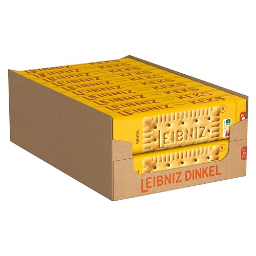 LEIBNIZ Dinkelkeks, 20er Pack, knusprige Kekse mit 100 % Dinkelmehl gebacken, Großpackung als Vorrat oder zum Verkauf (20 x 190 g) von Leibniz