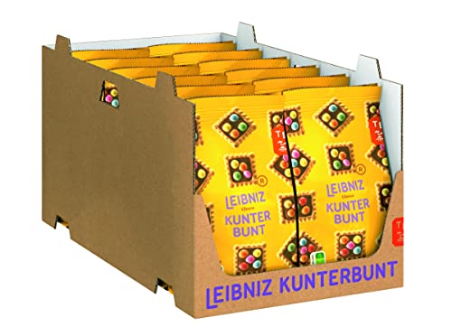 LEIBNIZ Kunterbunt Keks - 12er Pack – Mini Butterkeks mit bunten Schokolinsen und zarter Schokoladencreme – im Vorteilspack (12 x 150 g) von The Bahlsen Family