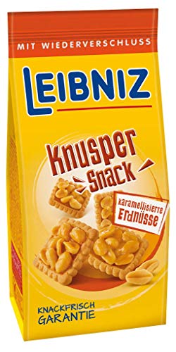 Leibniz Knusper Snack Karamelisierte Erdnüsse, 5er Pack (5 x 175g) von Leibniz