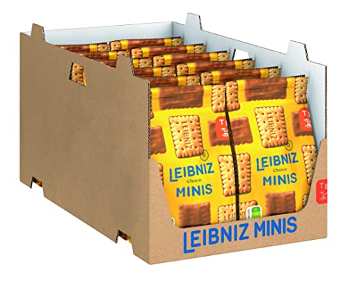 LEIBNIZ Minis Choco Keks - 12er Pack – Mini-Butterkekse mit Schokolade – im Vorteilspack (12 x 125 g) von The Bahlsen Family