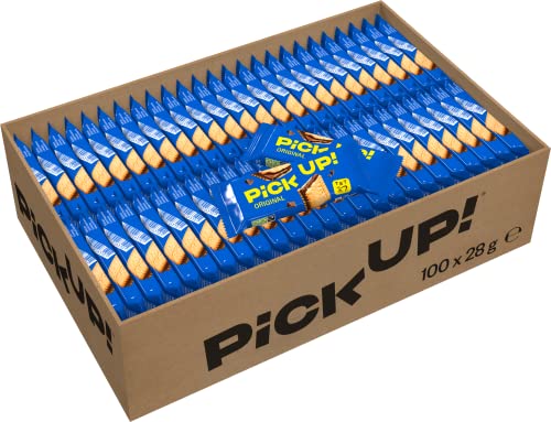 PiCK UP! Choco - Keksriegel - 100 Einzelpackungen im Vorratskarton - 2 Butterkekse mit knackiger Vollmilchschokolade (100 x 28 g) von The Bahlsen Family