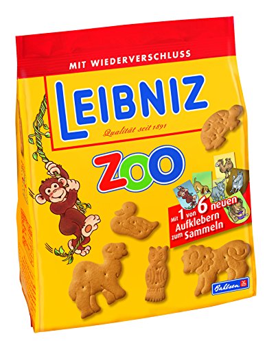 Leibniz ZOO, 6er Pack — Mini-Butterkekse in der Großpackung —Butter-Gebäck für Kinder — Kinderkekse in der Vorrats-Box (6 x 125 g) — Tier Kekse zum Spielen von Bahlsen