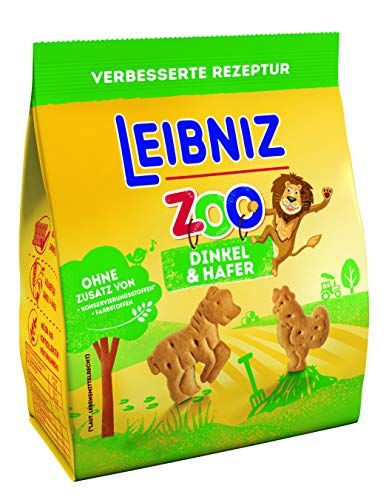 Leibniz Zoo Dinkel & Hafer Mini-Kekse mit Lustigen Tier-Motiven mit Dinkel & Hafer-Kekse zum Spielen-Kinderkekse für den kleinen Hunger (1 x 125g), 125 g von Leibniz
