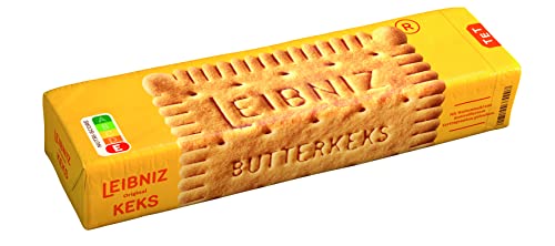 LEIBNIZ Original Butterkeks, 200 g, die Nr 1 unter den Butterkeksen, knusprige Kekse nur echt mit 52 Zähnen (1 x 200 g) von Leibniz