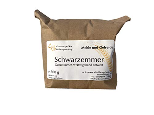 500 g Emmerkörner, Schwarzemmer, teilweise entwest, keimfähig von Leidenschaft-Brot