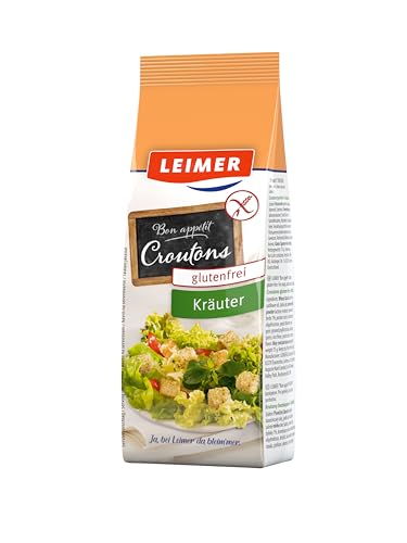 LEIMER Croutons Kräuter 75 g glutenfrei - Zart geröstet, verfeinert mit Gewürzen, aus glutenfreier Weizenstärke hergestellt - Vegetarisch, glutenfrei (1 x 75g) von Leimer
