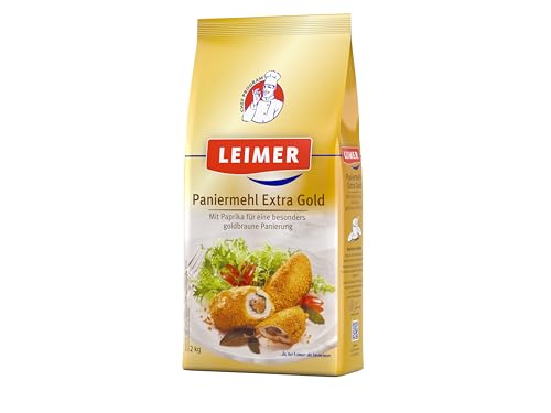 LEIMER Paniermehl extra gold 2kg - Mit Paprikapulver verfeinert für eine goldgelbe Farbe (1 x2kg) von Leimer