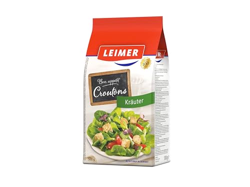 LEIMER Croutons Kräuter 500 g - Zart geröstet, mit Gewürzen verfeinert, aus frisch gebackenem Weißbrot, perfekt für Salate, Suppen, Knabbergebäck (1 x 500g) LEIMER Croutons Kräuter 500 g - Zart geröstet, mit Gewürzen verfeinert, aus frisch gebackenem Weißbrot, perfekt für Salate, Suppen, Knabbergebäck (1 x 500g) von Leimer