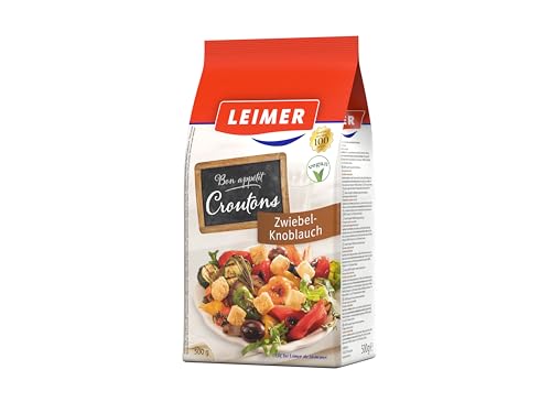 LEIMER Croutons Zwiebel-Knoblauch 500 g - Zart geröstet, mit Gewürzen verfeinert, aus frisch gebackenem Weißbrot, perfekt für Salate, Suppen, Knabbergebäck - Vegan (1 x 500g) LEIMER Croutons Zwiebel-Knoblauch 500 g - Zart geröstet, mit Gewürzen verfeinert, aus frisch gebackenem Weißbrot, perfekt für Salate, Suppen, Knabbergebäck - Vegan (1 x 500g) von Leimer