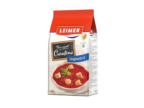 LEIMER Croutons ungewürzt 500 g - Zart geröstet, aus frisch gebackenem Weißbrot, perfekt für Salate, Suppen, Knabbergebäck - Vegan (1 x 500g) LEIMER Croutons ungewürzt 500 g - Zart geröstet, aus frisch gebackenem Weißbrot, perfekt für Salate, Suppen, Knabbergebäck - Vegan (1 x 500g) von Leimer