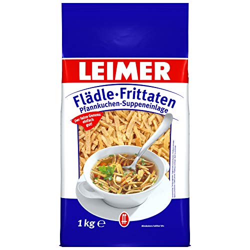 LEIMER Flädle Fritatten 1kg - Die fertige vegetarische Pfannkuchen-Suppeneinlage für die klare Fleisch- oder Gemüsebrühe (1 x 1kg) von Leimer