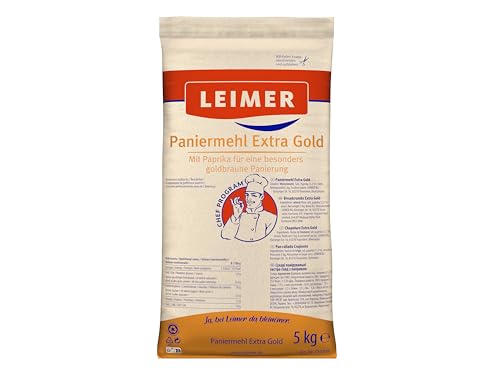 LEIMER Paniermehl extra gold 5kg - Mit Paprikapulver verfeinert für eine goldgelbe Farbe (1 x 5kg) von Leimer