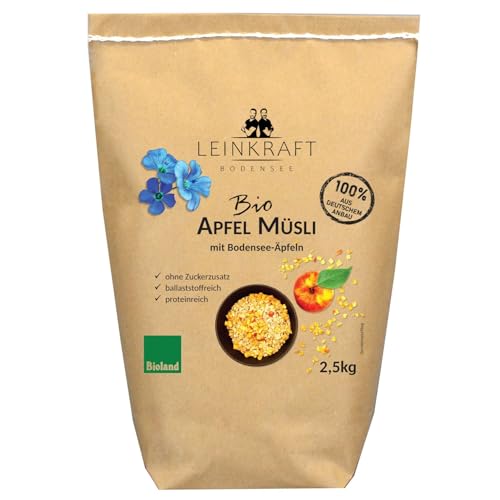 BIO Apfel-Müsli 2.5Kg mit getrockneten Bodensee-Äpfeln von Leinkraft Bodensee