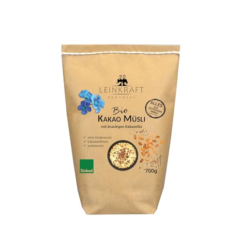 BIO Kakao-Müsli 1,5Kg mit knackigen Kakaonibs von Leinkraft Bodensee