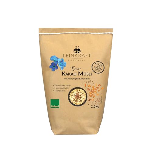 BIO Kakao-Müsli 2,5Kg mit knackigen Kakaonibs von Leinkraft Bodensee