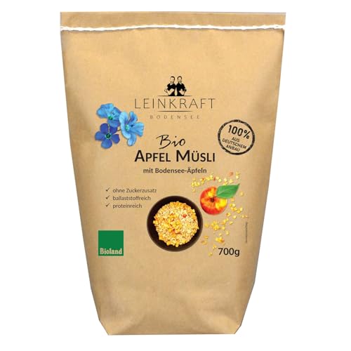 BIOLAND Apfel-Müsli mit getrockneten Bodensee-Äpfeln (700g) von Leinkraft Bodensee