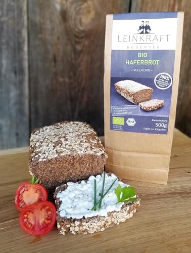 Bio Haferbrot Glutenarm DIE Brotbackmischung mit Leinmehl Vollkorn Lower Carb von Leinkraft Bodensee (1000g) von Leinkraft Bodensee