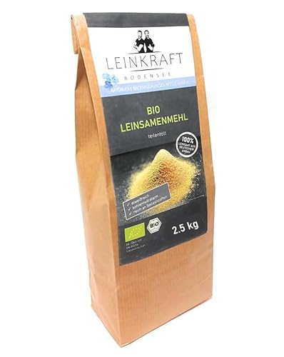 Deutsches BIO Goldleinmehl 2,5 kg teilenölt Lowcarb & keto frisch gemahlen. Mehlersatz regional und vegan von Leinkraft Bodensee