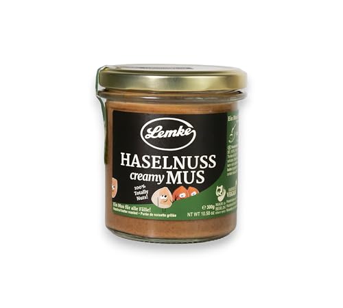 LEMKE – Feines Haselnussmus – Cremig, lecker ohne Zusätze – 100% Haselnüsse – Vegan – made in Berlin (1 X 300g) von Lemke - Feines Berliner Marzipan seit 1902