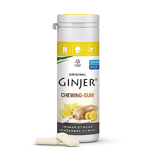 Original GINJER® Ingwer Kaugummi Zitrone von Lemon Pharma, Vegan und Zuckerfrei von Lemon Pharma