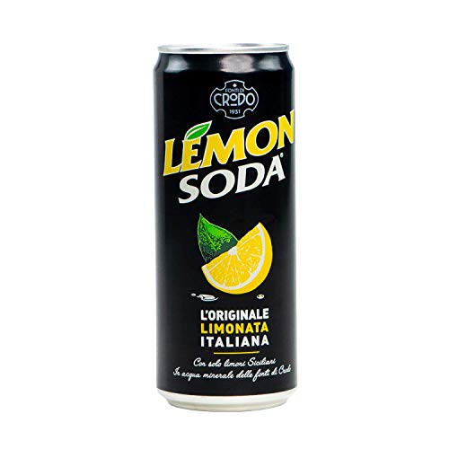 Lemon Soda Limonade (24 x 330ml) von Crodo - Zitronenlimonade - mit Fruchtfleisch - natürliche Aromen - Zitronen aus Süditalien - erfrischend fruchtig - pur oder als Cocktail genießen - EINWEG Dose von Lemon Soda