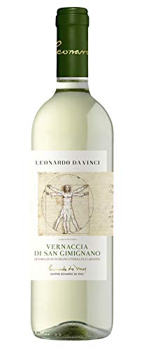 Leonardo Da Vinci Vernaccia di San Gimignano Weißwein, der Wein ist frisch & ausgewogen, feiner Weißwein, trocken & fruchtig im Geschmack, 12,5 % Alkoholgehalt von Leonardo da Vinci