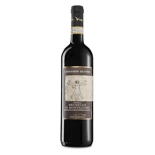 Leonardo Da Vinci Brunello di Montalcino, 100% Sangiovese Wein, kräftiger Rotwein mit lang anhaltendem, persistentem Abgang, 13,5% Alkoholgehalt von Leonardo da Vinci