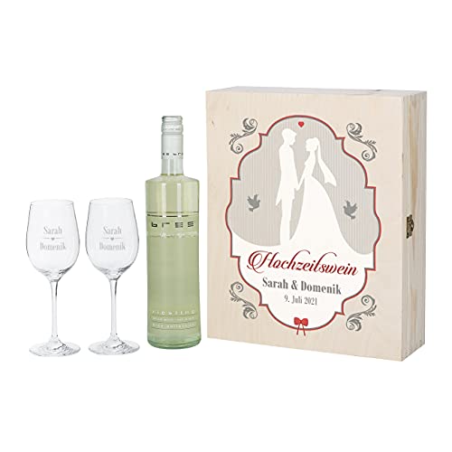 Leonardo Wein Set zur Hochzeit mit Premium Geschenkbox mit Namen und Hochzeitsdatum Gratis von LEONARDO HOME