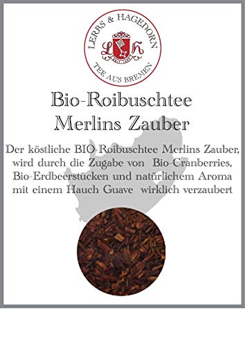 Lerbs & Hagedorn, Bio Roibuschtee Merlins Zauber | Ein Hauch Von Guave 1.5kg (ca. 122 Liter) Bio-Cranberries, Bio-Erdbeerstücken von Lerbs & Hagedorn
