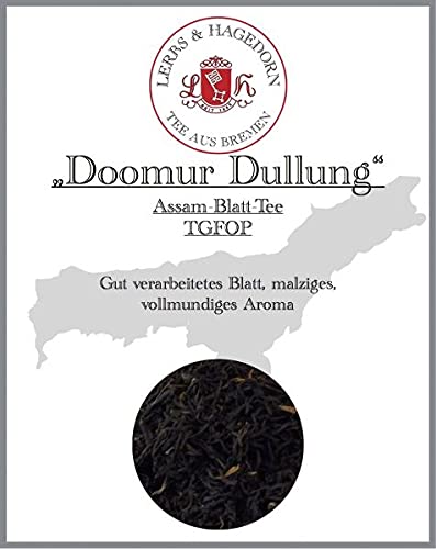 Lerbs & Hagedorn, Assam Tee Blatt Tee TGFOP Doomur Dullung | Malziger Vollmundiger Geschmack 250g (ca. 21 Liter) von Lerbs & Hagedorn