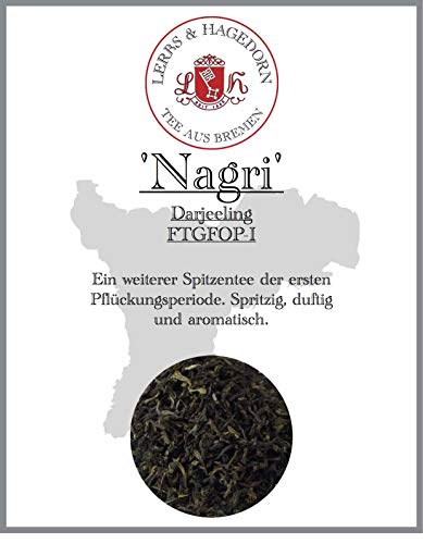 Lerbs & Hagedorn, Darjeeling Tee FTGFOP I Nagri first flush| Spritzig Dutender und Aromatischer Geschmack 250g (ca. 21 Liter) Erste Pflückungsperiode von Lerbs & Hagedorn Bremen