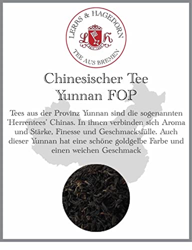 Lerbs & Hagedorn, Yunnan FOP China Tee| Besonders Weicher Geschmack 250g (ca. 21 Liter) Goldgelbe Farbe und einen weichen Geschmack von Lerbs & Hagedorn