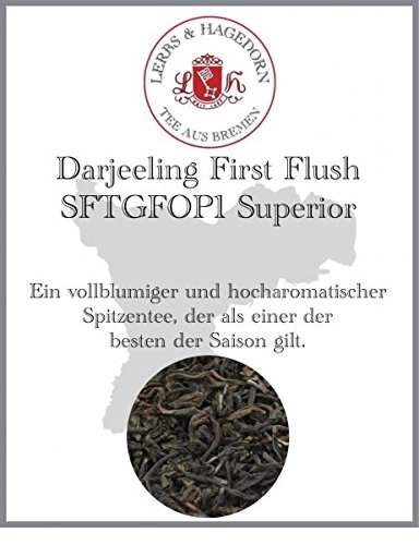 Lerbs & Hagedorn, Darjeeling First Flush SFTGFOP1 Superior |Vollblumig, Hocharomatisch 1kg (ca. 81 Liter) von Lerbs & Hagedorn