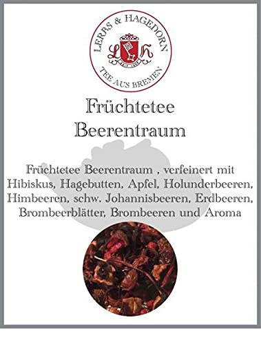 Lerbs & Hagedorn, Früchte Tee Beerentraum lieblich | 1.5kg (ca. 122 Liter) Hibiskus, Hagebutten, Apfel, Holunderbeeren, Himbeeren von Lerbs & Hagedorn