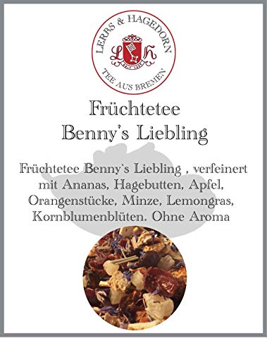 Lerbs & Hagedorn, Früchte Tee Benny's Liebling | 250g (ca. 21 Liter) Ananas, Hagebutten, Apfel, Orangenstücke, Minze, Lemongras von Lerbs & Hagedorn