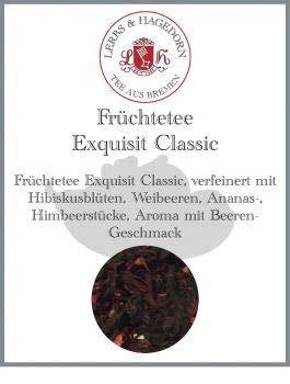 Lerbs & Hagedorn, Früchte Tee Exquisit Classic |Beerengeschmack 250g (ca. 21 Liter) Hibiskusblüten, Weibeeren, Ananas-, Himbeerstücke von Lerbs & Hagedorn