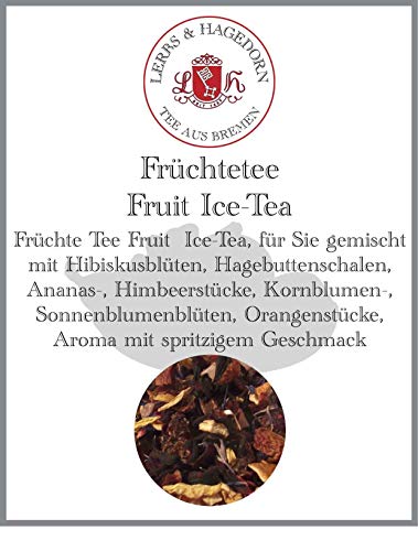 Lerbs & Hagedorn, Früchte Tee Fruit Ice Tea | Spritziger Geschmack 1.5kg (ca. 122 Liter) Hibiskusblüten, Hagebuttenschalen, Ananas-, Himbeerstücke von Lerbs & Hagedorn
