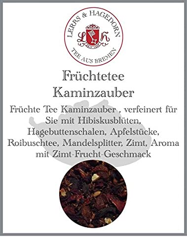 Lerbs & Hagedorn, Früchte Tee Kaminzauber | Zimt Frucht Geschmack 1.5kg (ca. 122 Liter) Hibiskusblüten, Hagebuttenschalen, Apfelstücke, Roibuschtee von Lerbs & Hagedorn