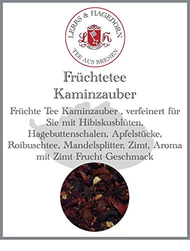 Lerbs & Hagedorn, Früchte Tee Kaminzauber | Zimt Frucht Geschmack 250g (ca. 21 Liter) Hibiskusblüten, Hagebuttenschalen, Apfelstücke, Roibuschtee von Lerbs & Hagedorn Bremen