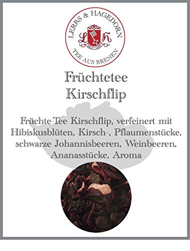 Lerbs & Hagedorn, Früchte Tee Kirschflip | 1.5kg (ca. 122 Liter) Hibiskusblüten, Kirsch-, Pflaumenstücke, schwarze Johannisbeeren, Weinbeeren, Ananas von Lerbs & Hagedorn Bremen