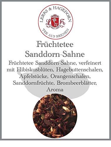 Lerbs & Hagedorn, Früchtetee Sanddorn Sahne| Ausgewogener Sanddorn und Sahne Geschmack 1.5kg (ca. 122 Liter) Hibiskusblüten, Hagebuttenschalen von Lerbs & Hagedorn